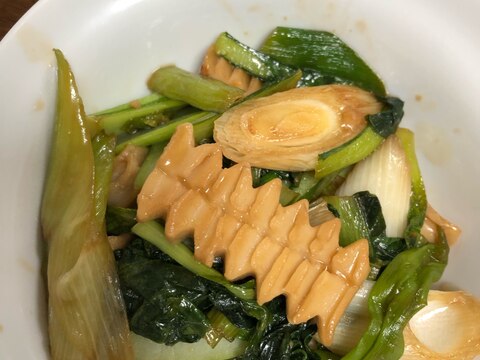 角麩と小松菜のオイスター炒め